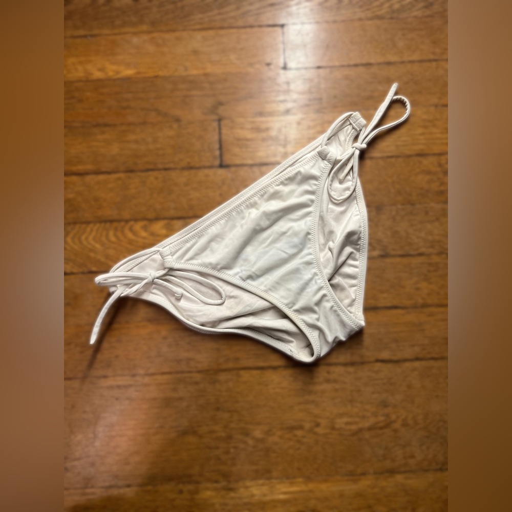 Victoria's Secret White Tie-Side Bikini Bottoms